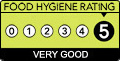 Food hygiene rating 5, Very good, for Rainbow Bridge